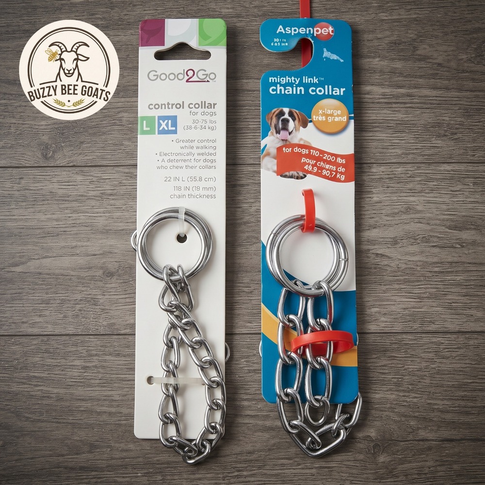 2 Aspen Pet Mighty Link & Good2Go Metal Chain Dog Training Collar L/XL 24"